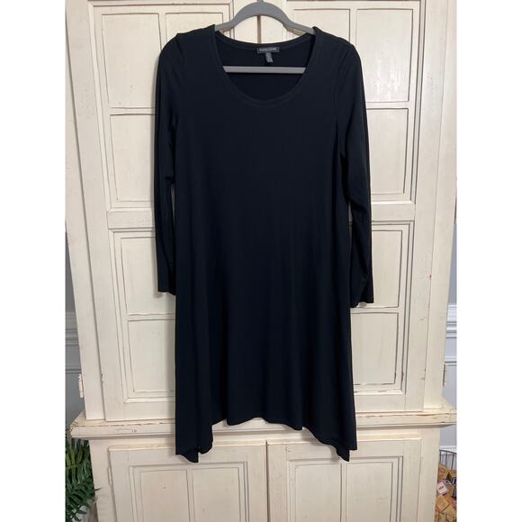 Eileen Fisher size PL petite large long sleeve black casual dress - Picture 1 of 3